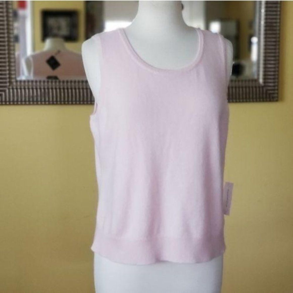 NWT Charter Club 100% Cashmere Scoop Neck Tank Top Large